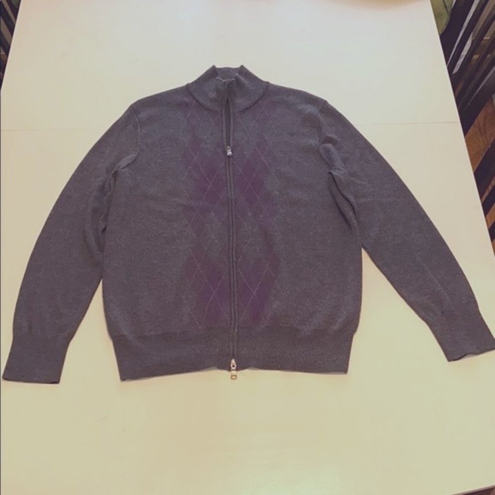 Banana republic charcoal gray/purple full zip